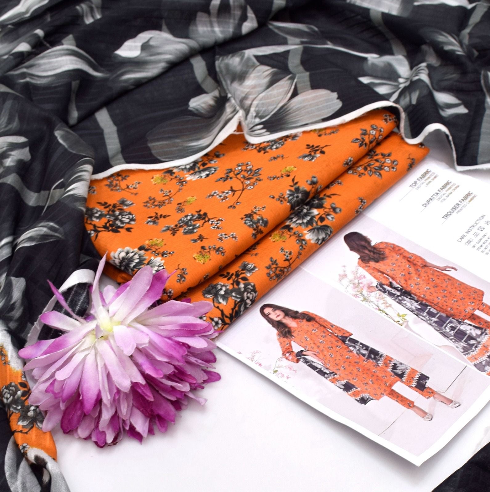 BONANZA - 3PC LAWN PRINTED SHIRT WITH PRINTED BANA DORA DUPATTA AND TROUSER -B07