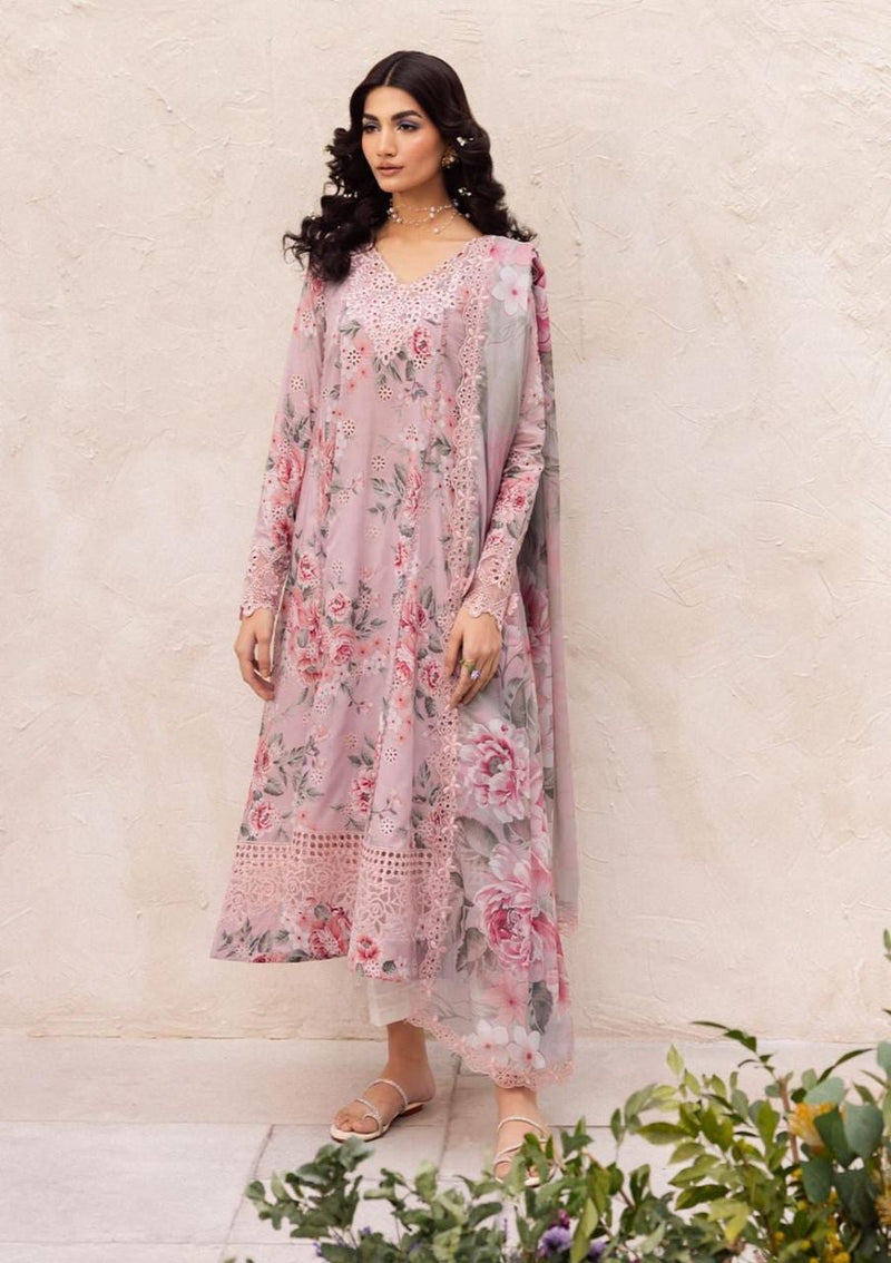 Printed Patch Emb Lawn 3 Piece Unstitched Suit MI -023 Summer Collection