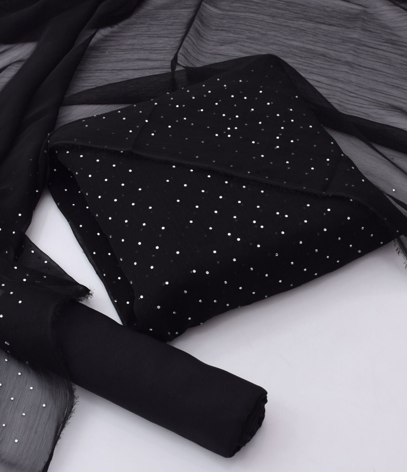 Stone Shifoon 3-Piece Suit  - black