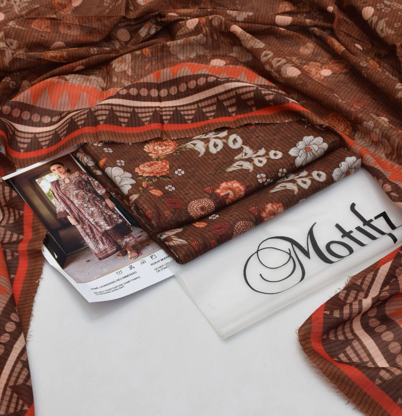 Printed Lawn 3 Piece Unstitched Suit MT -112 Summer Collection