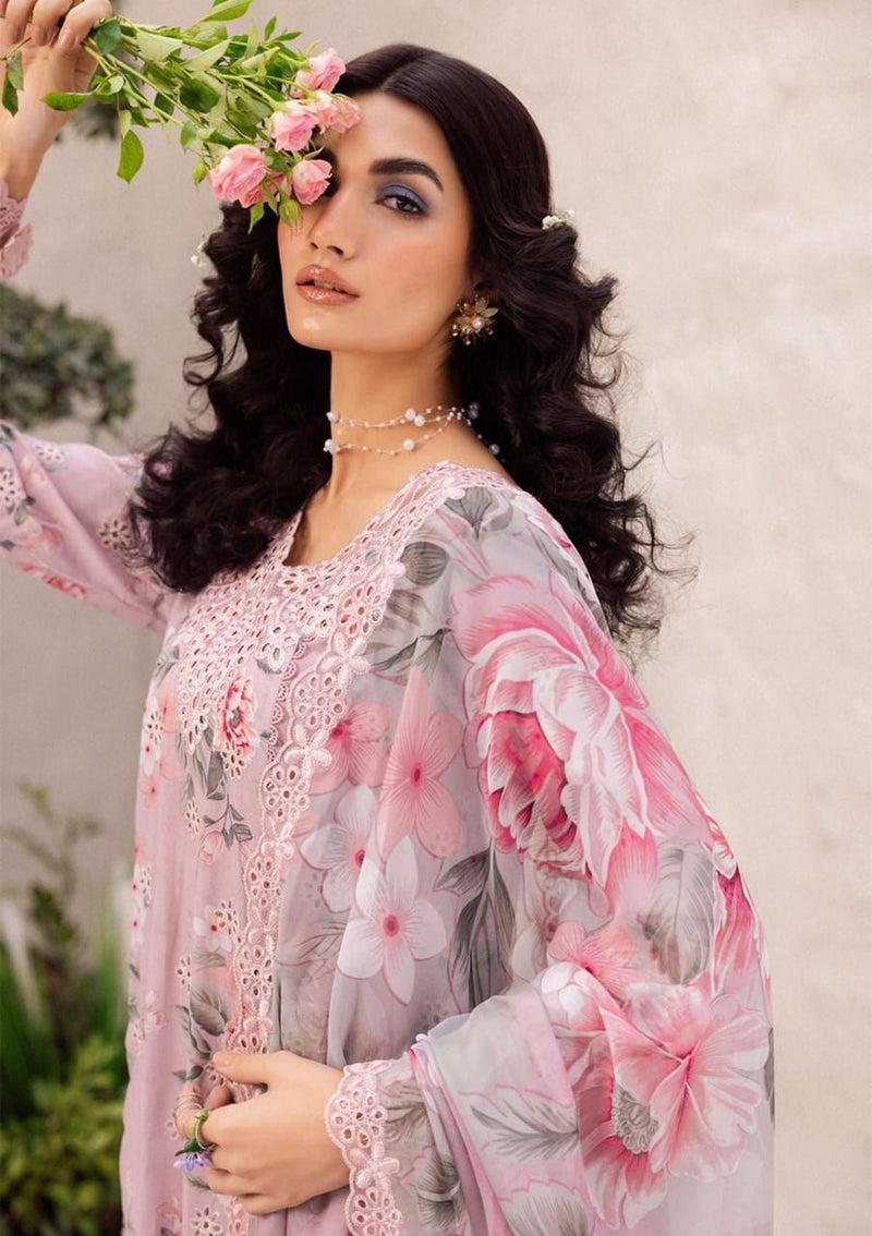 Printed Patch Emb Lawn 3 Piece Unstitched Suit MI -023 Summer Collection