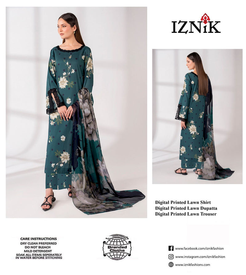 Printed Lawn 3 Piece Unstitched Suit MI -001 Summer Collection