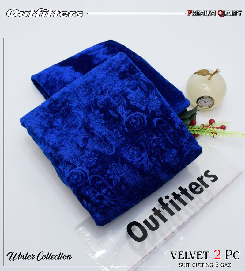 Palachi Velvet Embossed 2pc Suit - Royal Blue