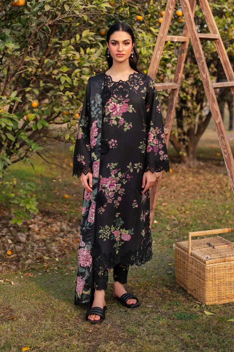 Printed Patch Emb Lawn 3 Piece Unstitched Suit MI -048 Summer Collection