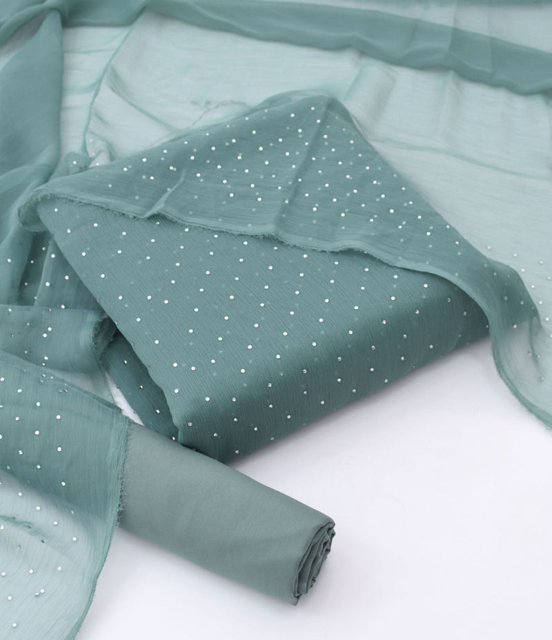 Stone Shifoon 3-Piece Suit  - Mint