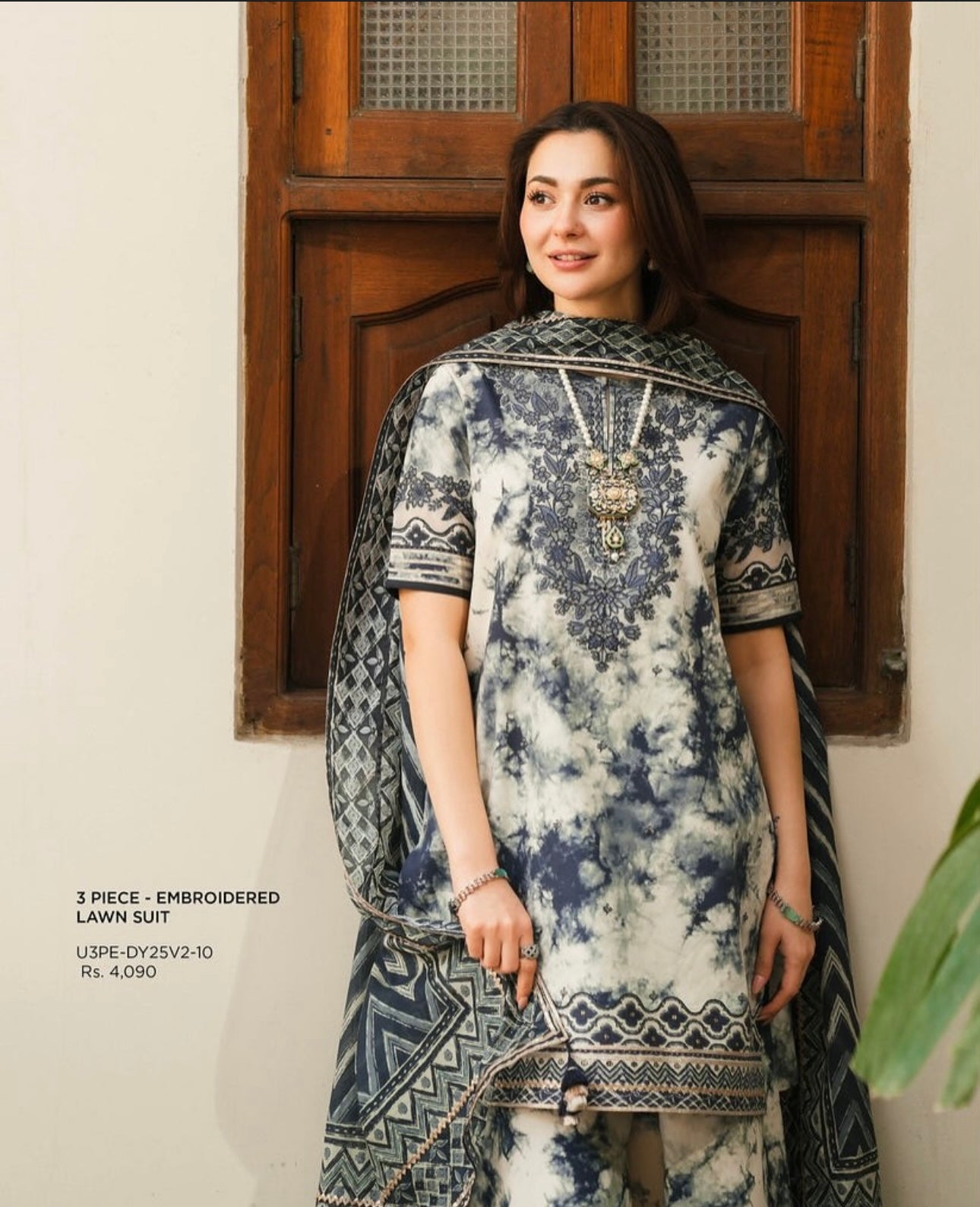 Printed Patch Emb Lawn 3 Piece Unstitched Suit MI -022 Summer Collection