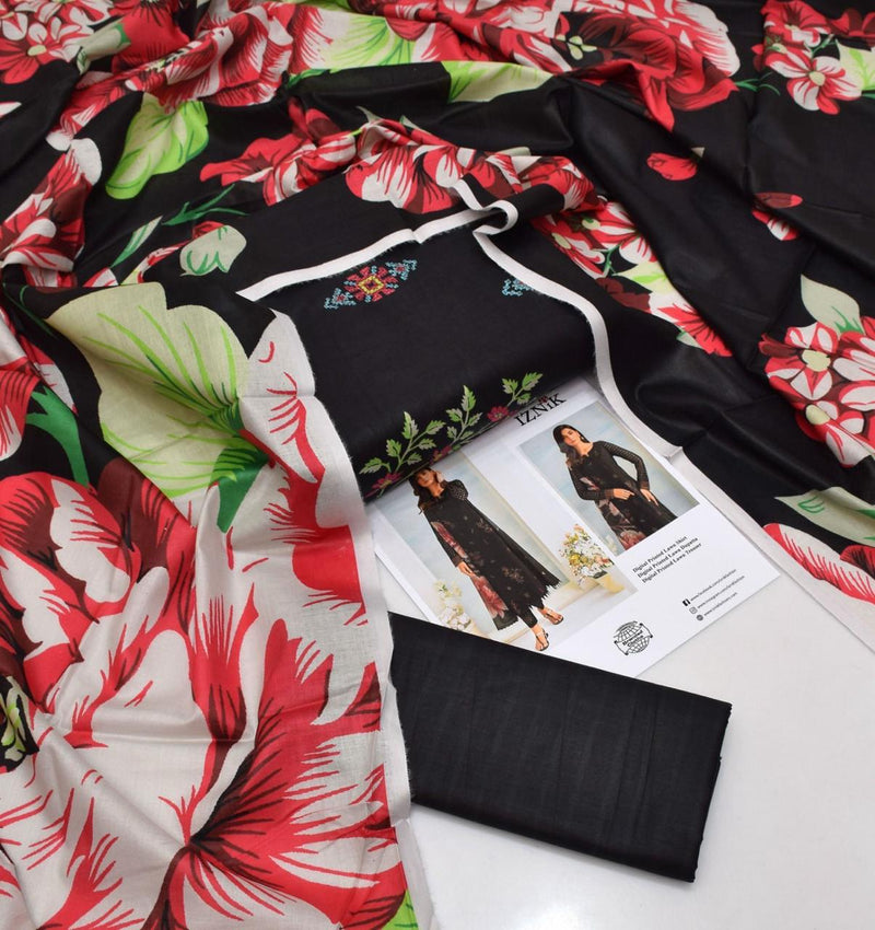 Printed Lawn 3 Piece Unstitched Suit MI -025 Summer Collection