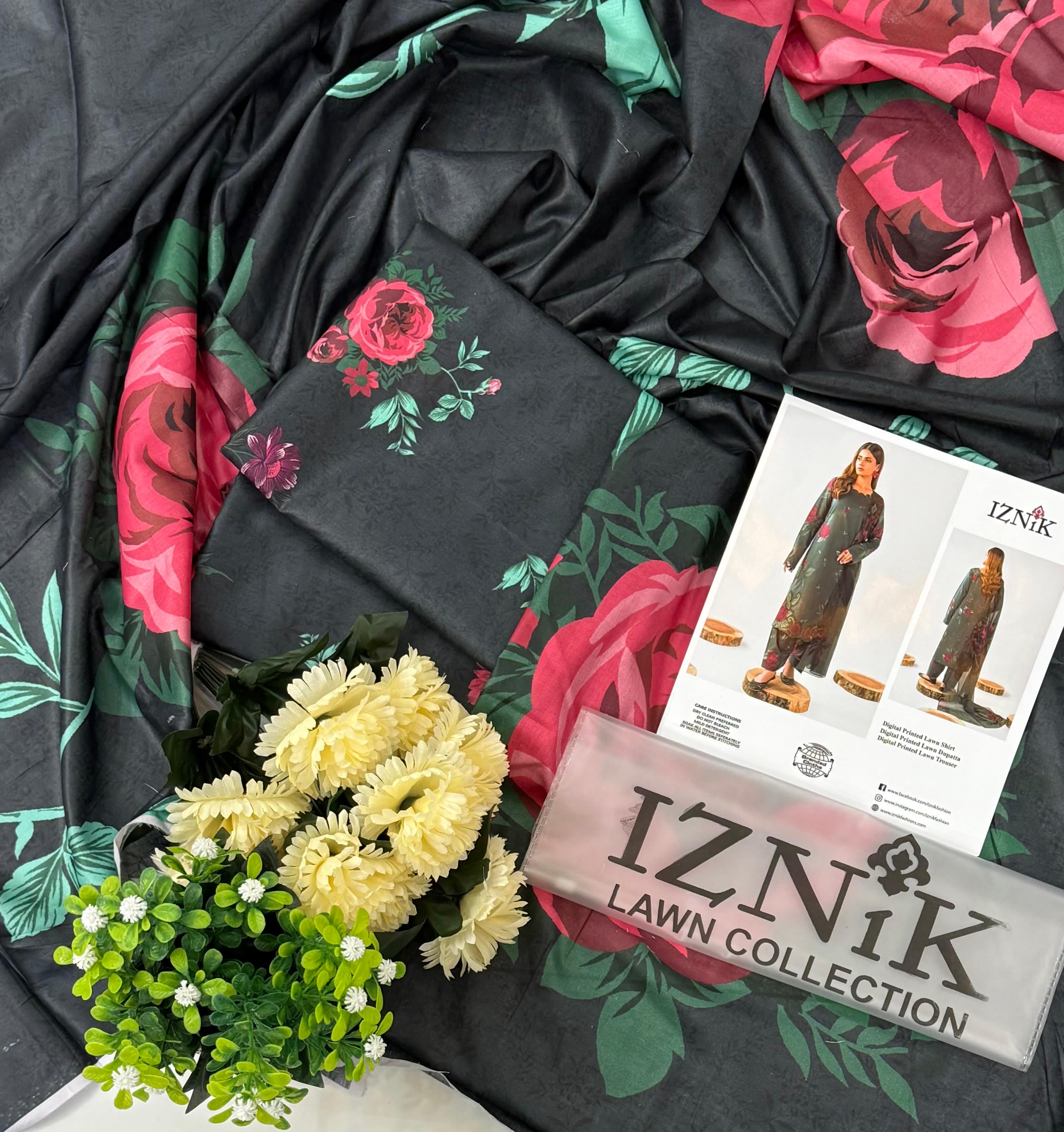 Printed Lawn 3 Piece Unstitched Suit MI -022 Summer Collection