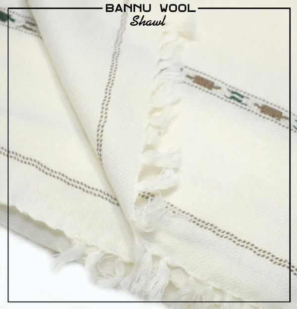 Men's Pure Wool Shawl Original Alhaam 100% | Pearl White