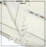 Men's Pure Wool Shawl Original Alhaam 100% | Pearl White
