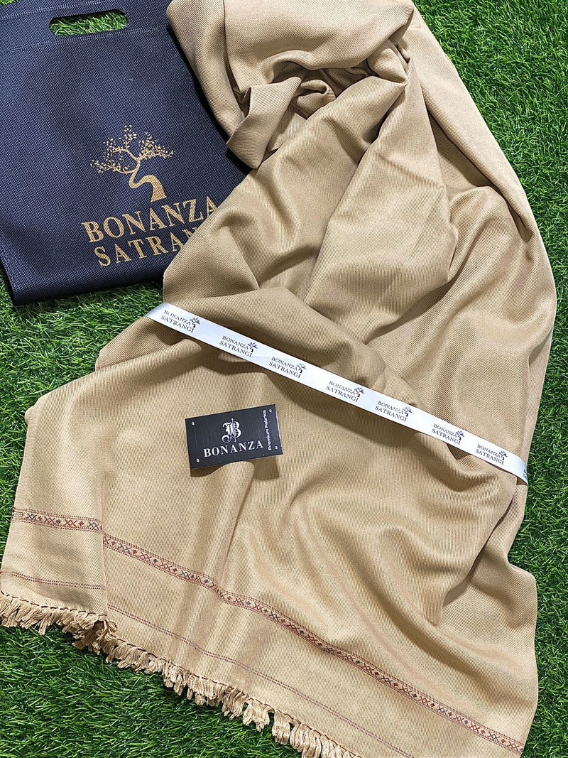 Bonanza Satrangi Mens Winter Shawl ♦️♦️ 14 Almond