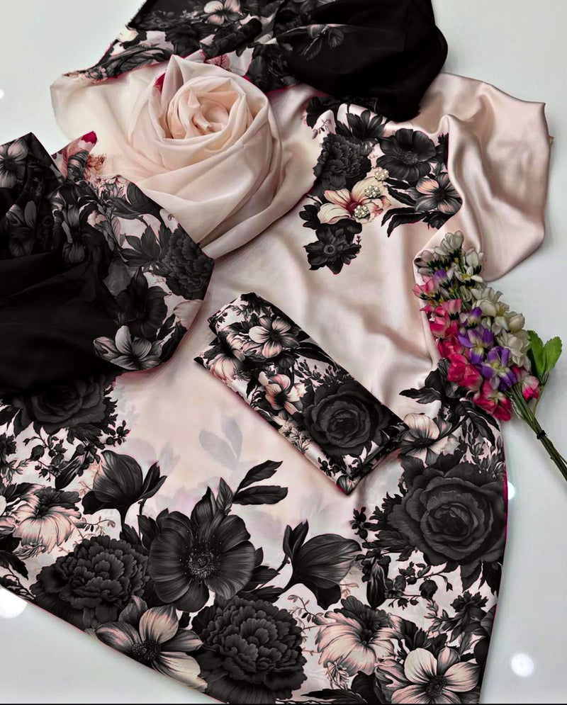 Shamoze Silk Digital Tye ‘N’ Dye 3pc Unstitched Suit - 172