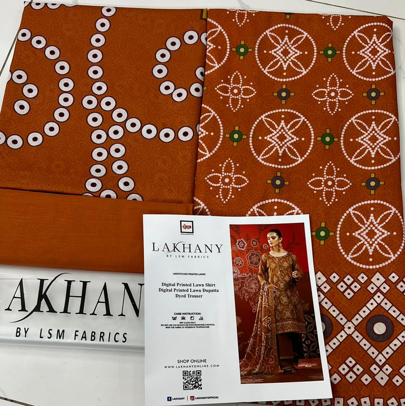Printed Lawn 3 Piece Unstitched Suit MI -06 Summer Collection