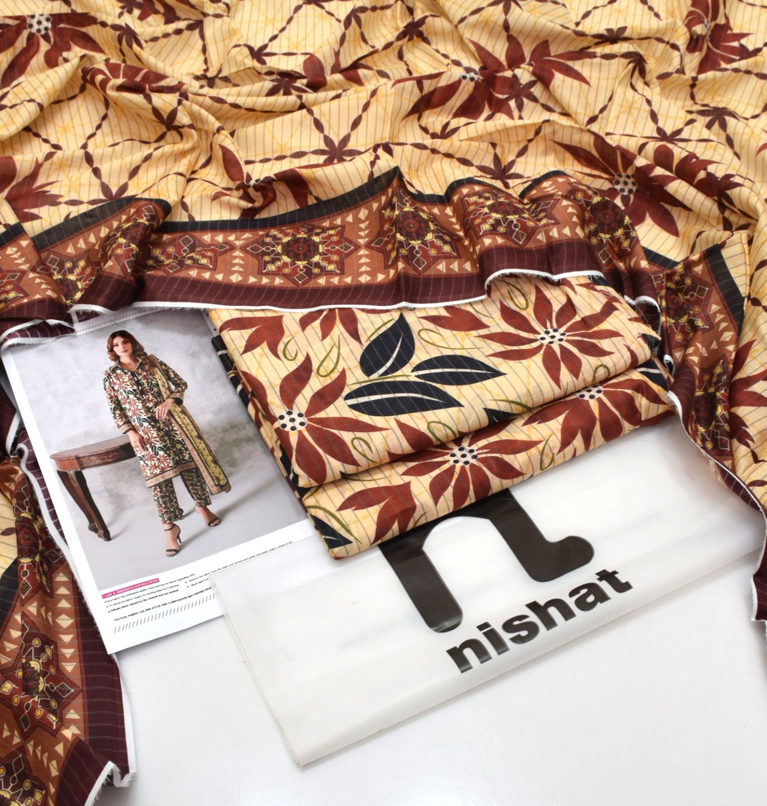 Printed Lawn 3 Piece Unstitched Suit NT -110 Summer Collection