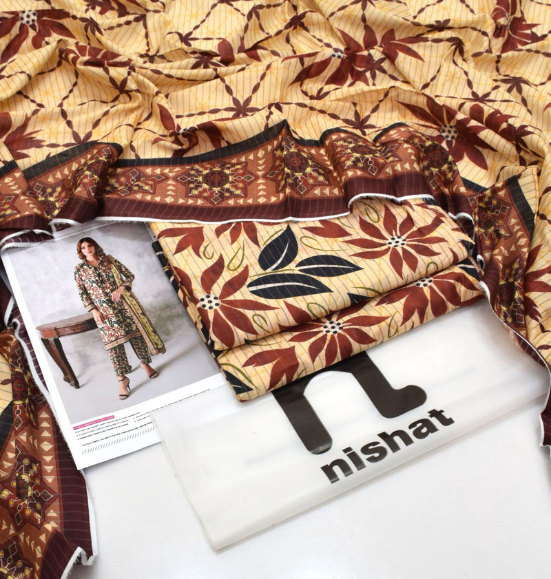 Printed Lawn 3 Piece Unstitched Suit NT -110 Summer Collection