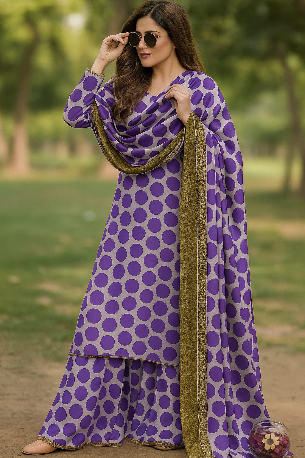 Shamoze Silk Digital Tye ‘N’ Dye 3pc Unstitched Suit - 181