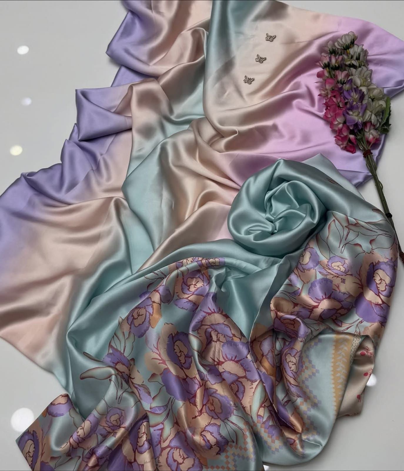 Shamoze Silk Digital Tye ‘N’ Dye 3pc Unstitched Suit - 192