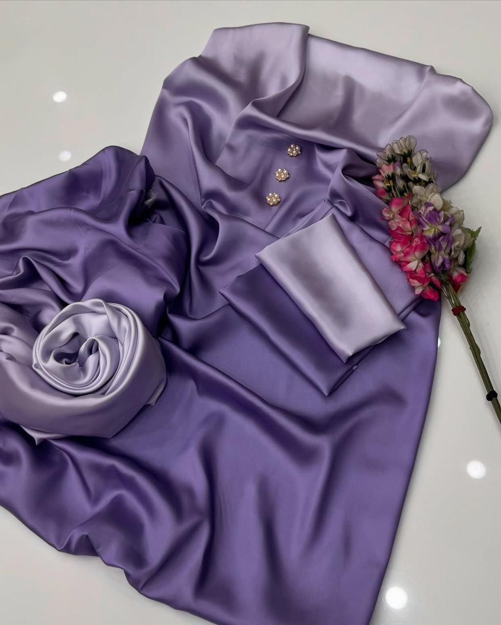 Shamoze Silk Digital Tye ‘N’ Dye 3pc Unstitched Suit - 166