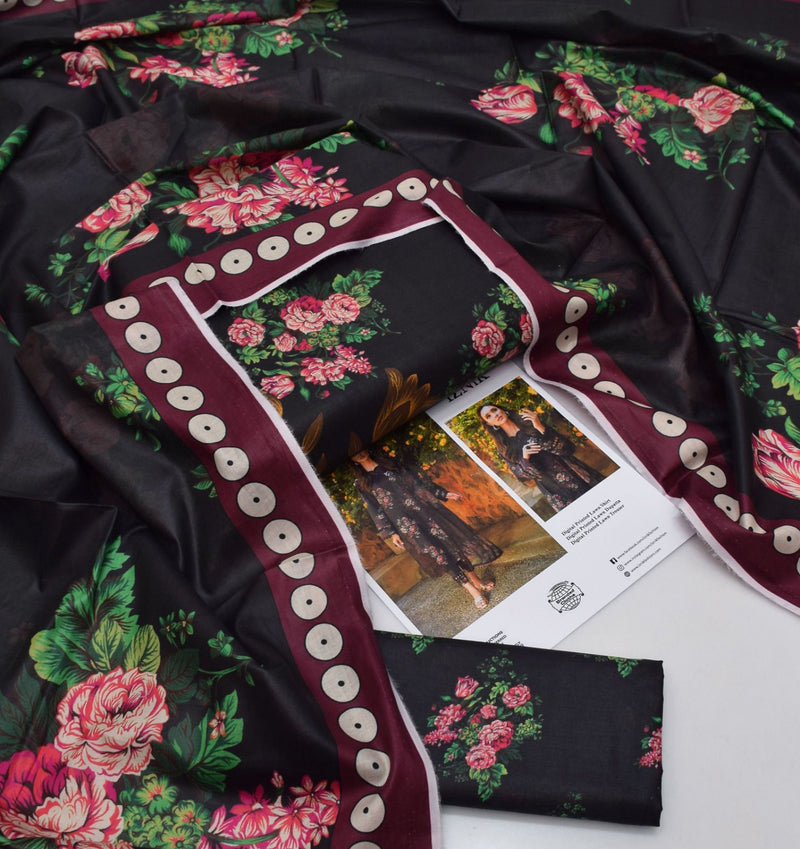 Printed Lawn 3 Piece Unstitched Suit MI -006 Summer Collection