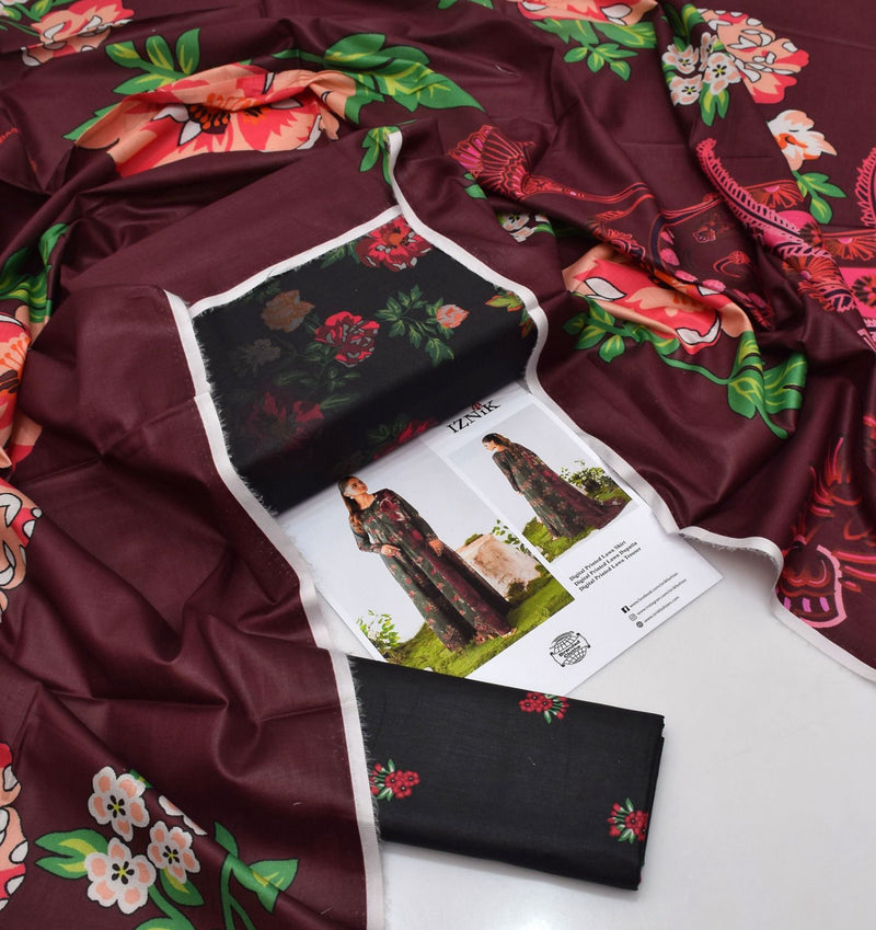 Printed Lawn 3 Piece Unstitched Suit MI -003 Summer Collection