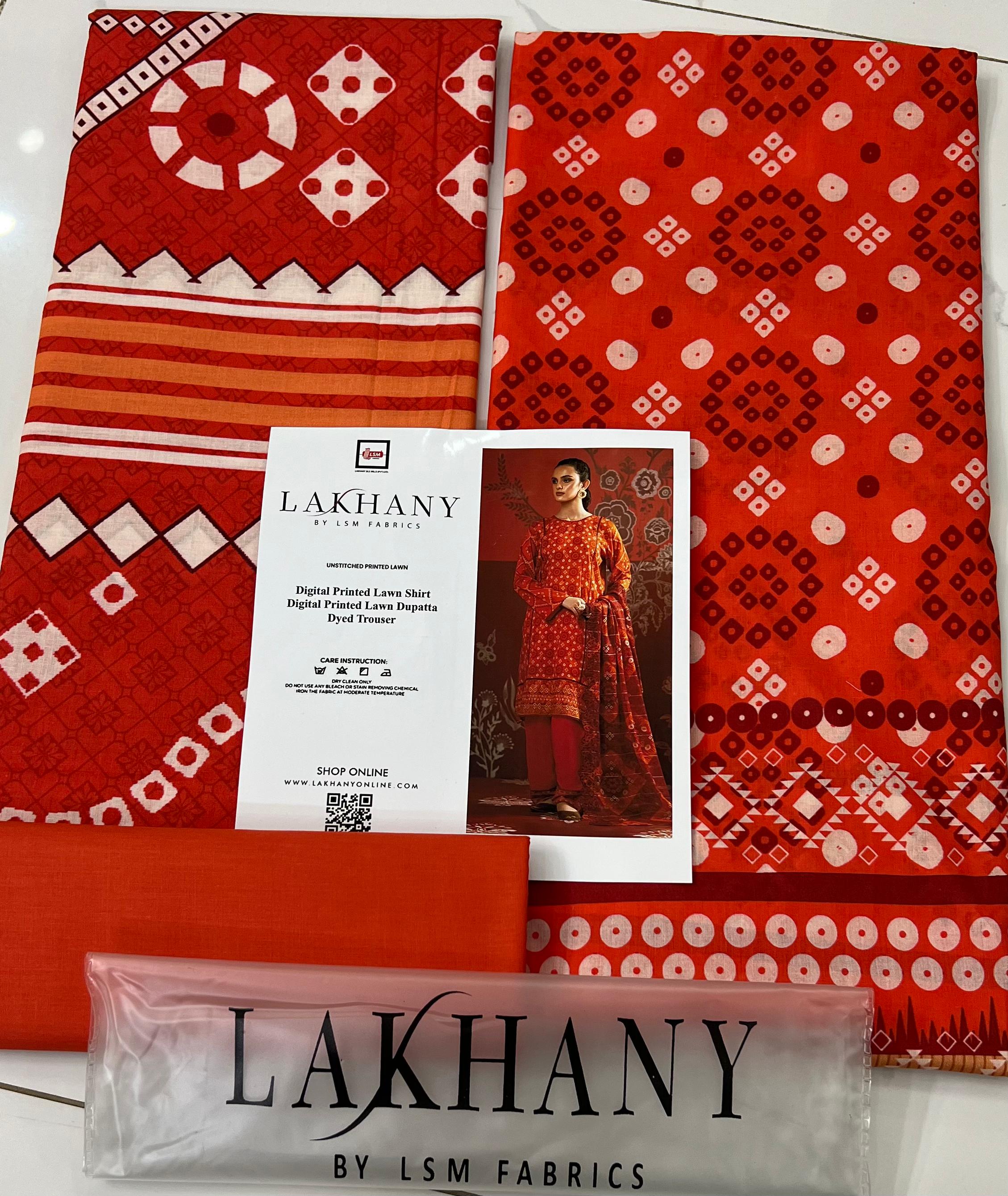 Printed Lawn 3 Piece Unstitched Suit MI -07 Summer Collection