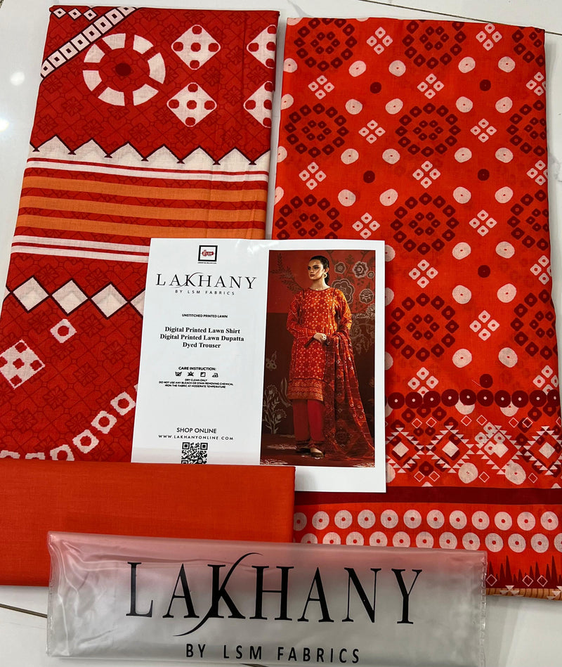 Printed Lawn 3 Piece Unstitched Suit MI -07 Summer Collection