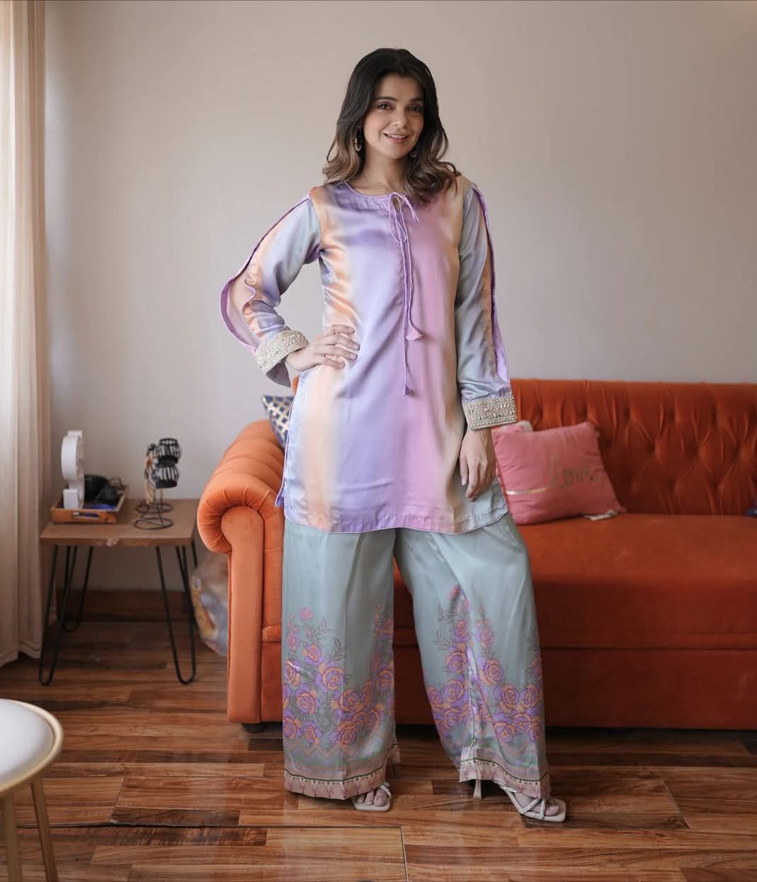 Shamoze Silk Digital Tye ‘N’ Dye 3pc Unstitched Suit - 192