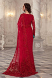Maria B - Net Sequence Embroidered Saree Couture Red