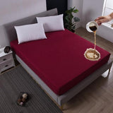 TERRY COTTON WATERPROOF MATTRESS PROTECTOR RED COLOR FITTED STYLE