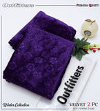 Palachi Velvet Embossed 2pc Suit - Purple