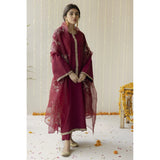 JAZMIN - LAWN EMBROIDERED SHIRT WIH ORGANZA EMBROIDERED DUPATTA