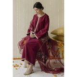 JAZMIN - LAWN EMBROIDERED SHIRT WIH ORGANZA EMBROIDERED DUPATTA