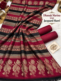 Luxury Banarsi Jacquard Pashmina Shawl & Dhanak Unstitched 3-Piece Suit - JS08