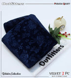 Palachi Velvet Embossed 2pc Suit - Navy Blue