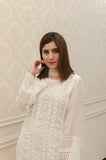 AZRA HAMEED - 3PC CHIKANKAARI LAWN EMBROIDERED SHIRT WITH ORGANZA EMBROIDERED DUPPATA AND TROUSER