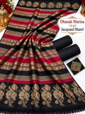 Luxury Banarsi Jacquard Pashmina Shawl & Dhanak Unstitched 3-Piece Suit - JS09