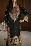 ETHNIC - Kaftan Luxury Silk 3pc Embroidered Unstitched Suit 0222