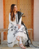 BAREEZE - 3PC ORGANZA PRINTED SHIRT WITH ORGANZA PRINTED DUPPATA AND TROUSER