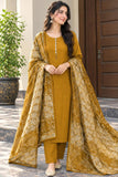 Luxury Banarsi Jacquard Pashmina Shawl & Dhanak Unstitched 3-Piece Suit - JS19