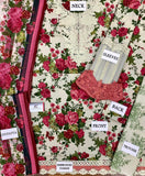 Printed Patch Emb Lawn 3 Piece Unstitched Suit MI -51 Summer Collection