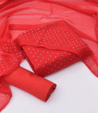 Stone Shifoon 3-Piece Suit  - Red