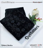 Palachi Velvet Embossed 2pc Suit - Black