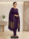 Luxury kashmiri Embose Pashmina Shawl & Dhanak Unstitched 3-Piece Suit - JS22