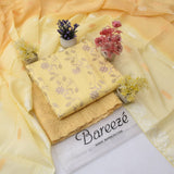 Bareeze Lawn 3PC Embroiderey Best Quality Summer Collection - Yellow BD01
