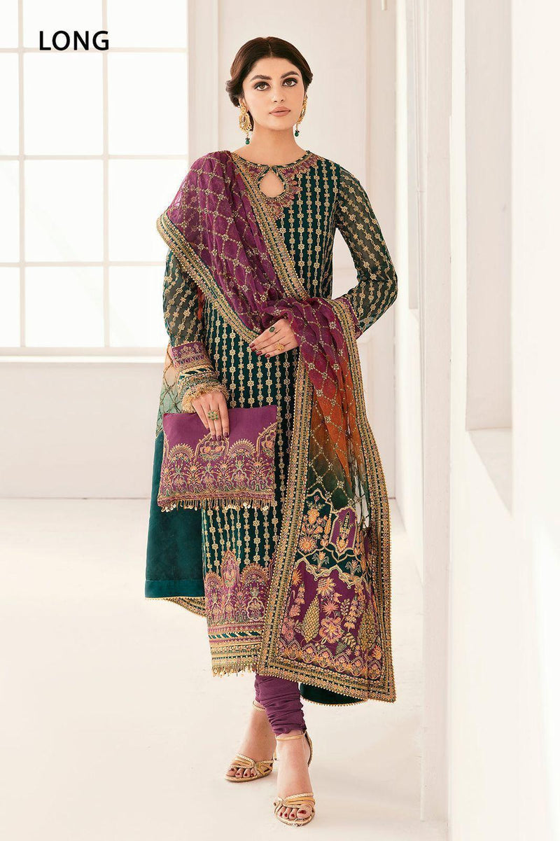Baroque - Luxury Organza Heavy Embroidered 3 Piece Unstitched Suit - BR 05