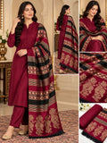 Luxury Banarsi Jacquard Pashmina Shawl & Dhanak Unstitched 3-Piece Suit - JS08
