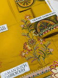ETHNC - 3PC Unstitched Dhanak Embroidered Shirt with Printed Wool Shawl - RF1160