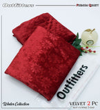 Palachi Velvet Embossed 2pc Suit - Red