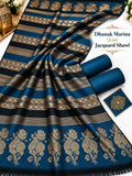 Luxury Banarsi Jacquard Pashmina Shawl & Dhanak Unstitched 3-Piece Suit - JS07