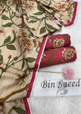 Bin Saeed Printed Khaddar 3 Piece Unstitched Suit BS -007 Summer Collection